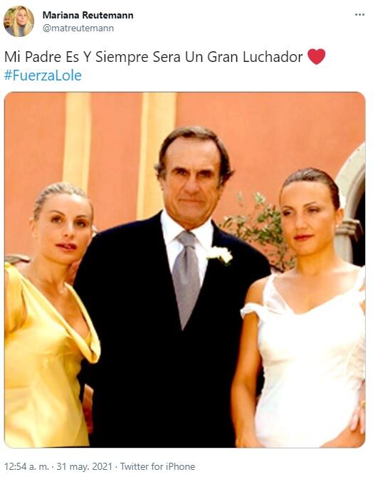 Mariana Reutemann compartió una vieja foto familiar y expresó: "Mi padre es y siempre será un gran luchador".