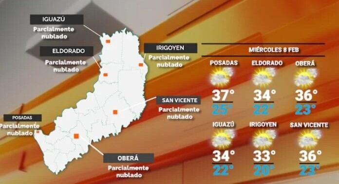 Jornada calurosa para este miércoles en Misiones.