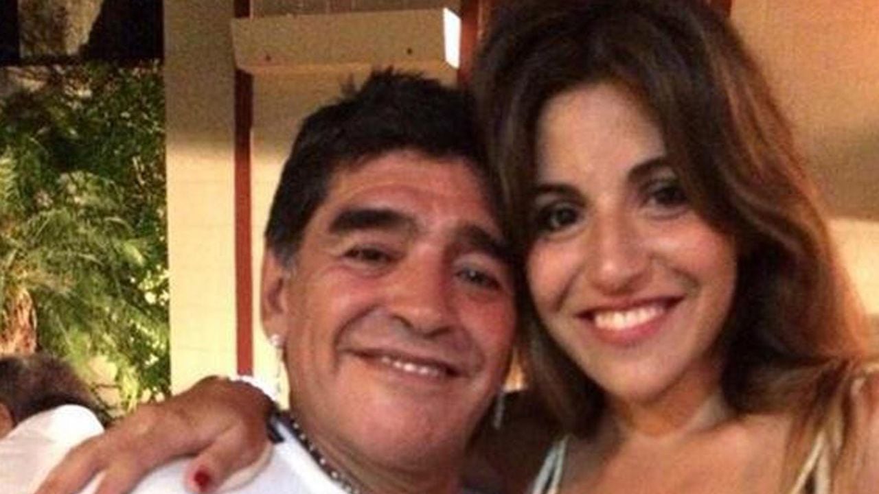 Gianinna Maradona con Diego Maradona.