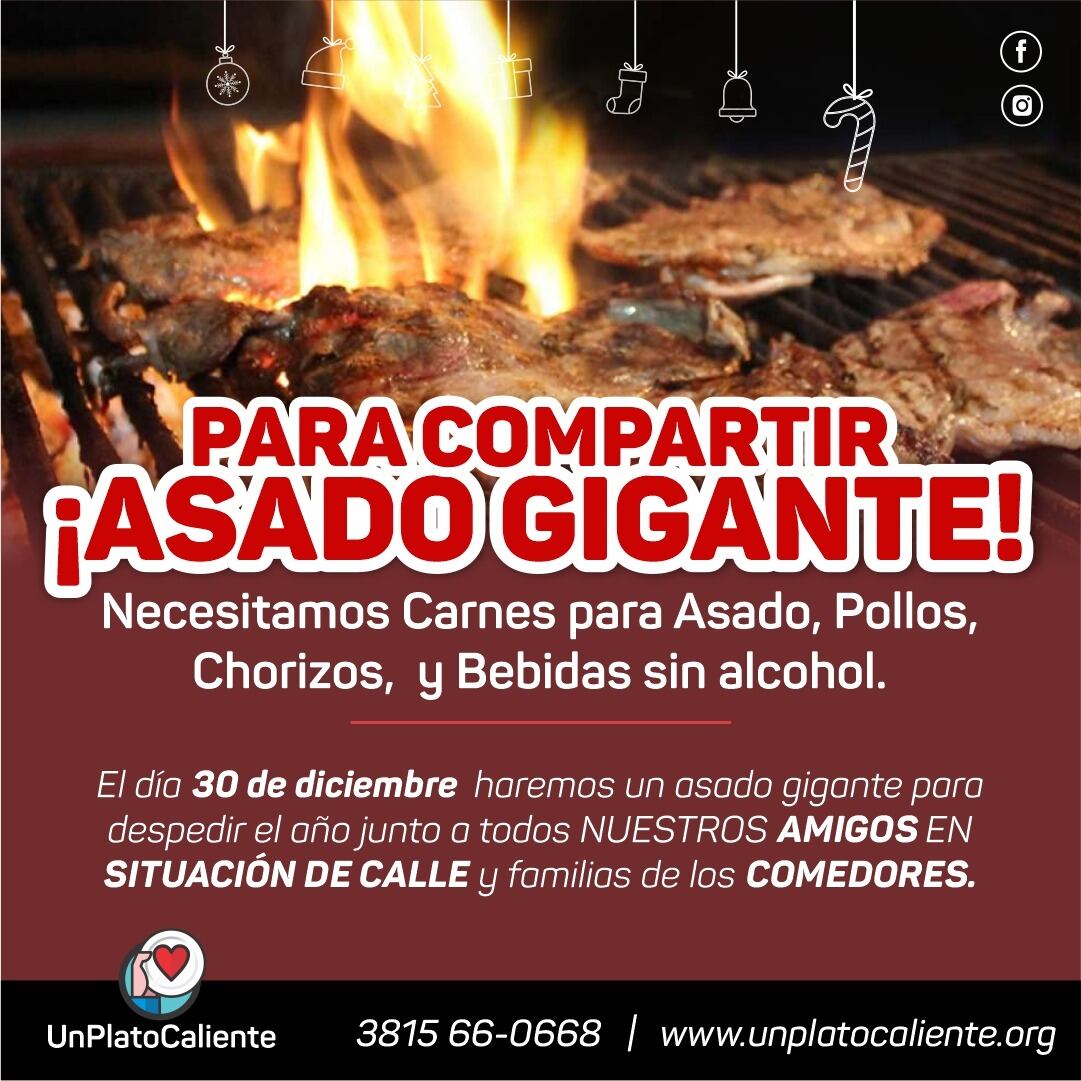 Organizan un gran asado para las personas en situación de calle.