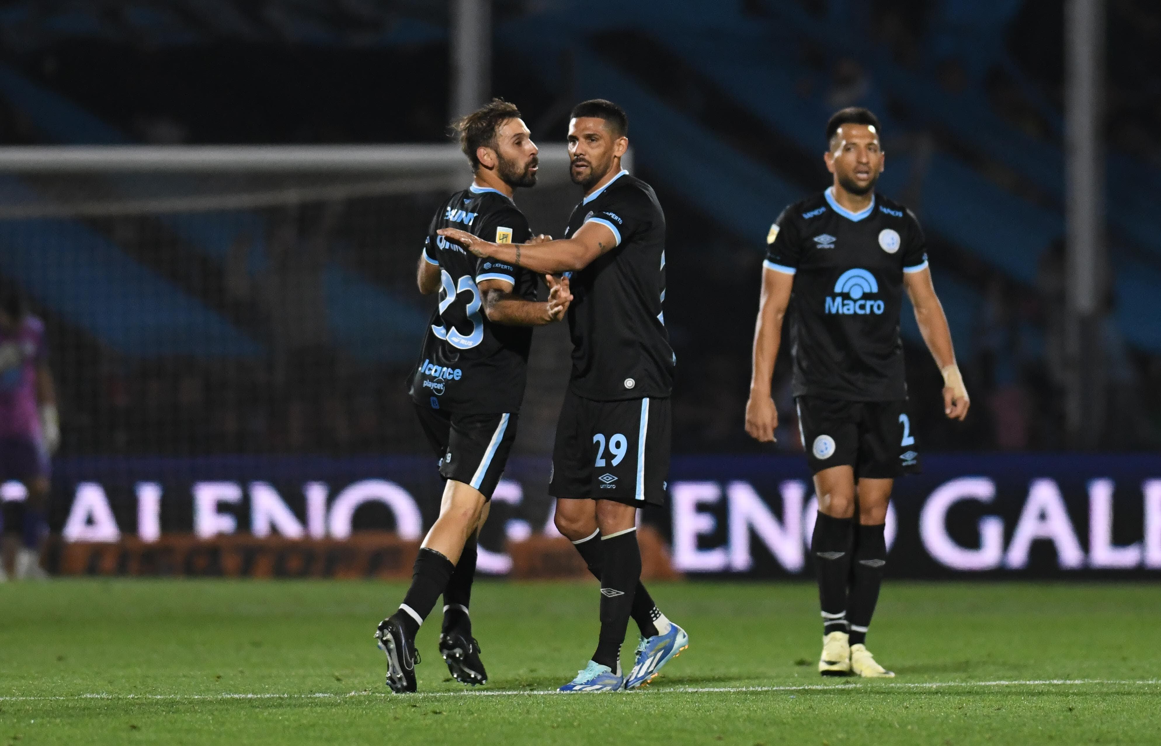 Franco Jara y su gol ante Independiente. (Facundo Luque / La Voz).