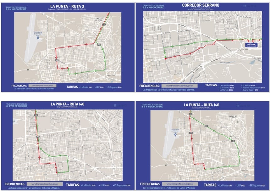 Habrá modificaciones de recorrido en algunas líneas de transporte de San Luis.