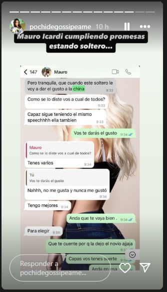 El chat de Mauro Icardi a Wanda Nara sobre la China Suárez