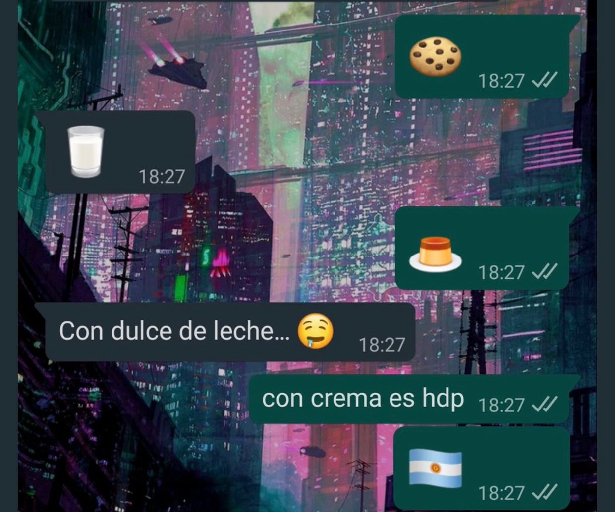 Hasta dice que el flan va con dulce de leche