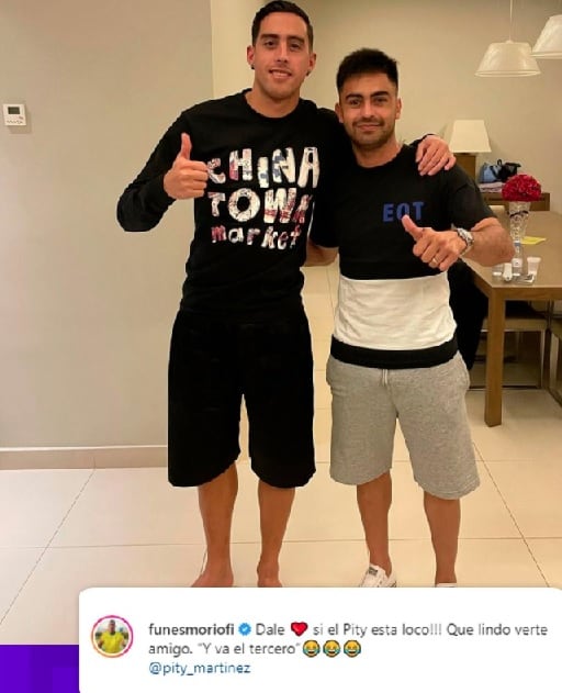 Ramiro Funes Mori y Pity Martínez y un reencuentro cargado de anécdotas y recuerdos.