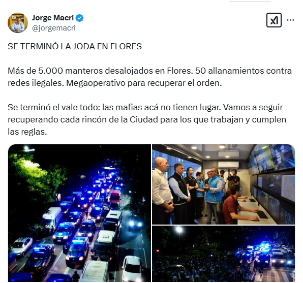 Megaoperativo contra la venta ilegal en Flores