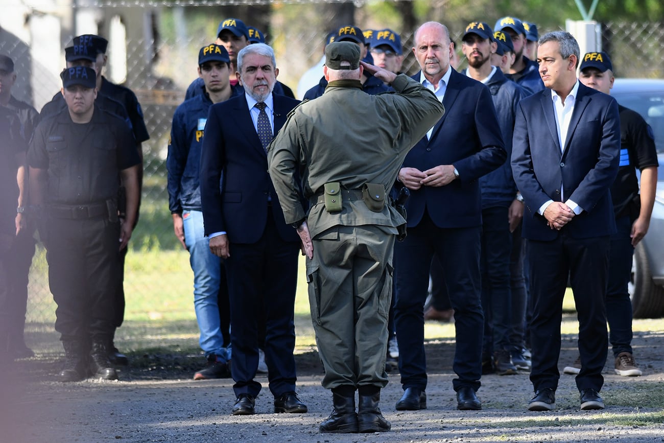 El ministro de Seguridad, Aníbal Fernández, en Rosario. (Gentileza Clarín)