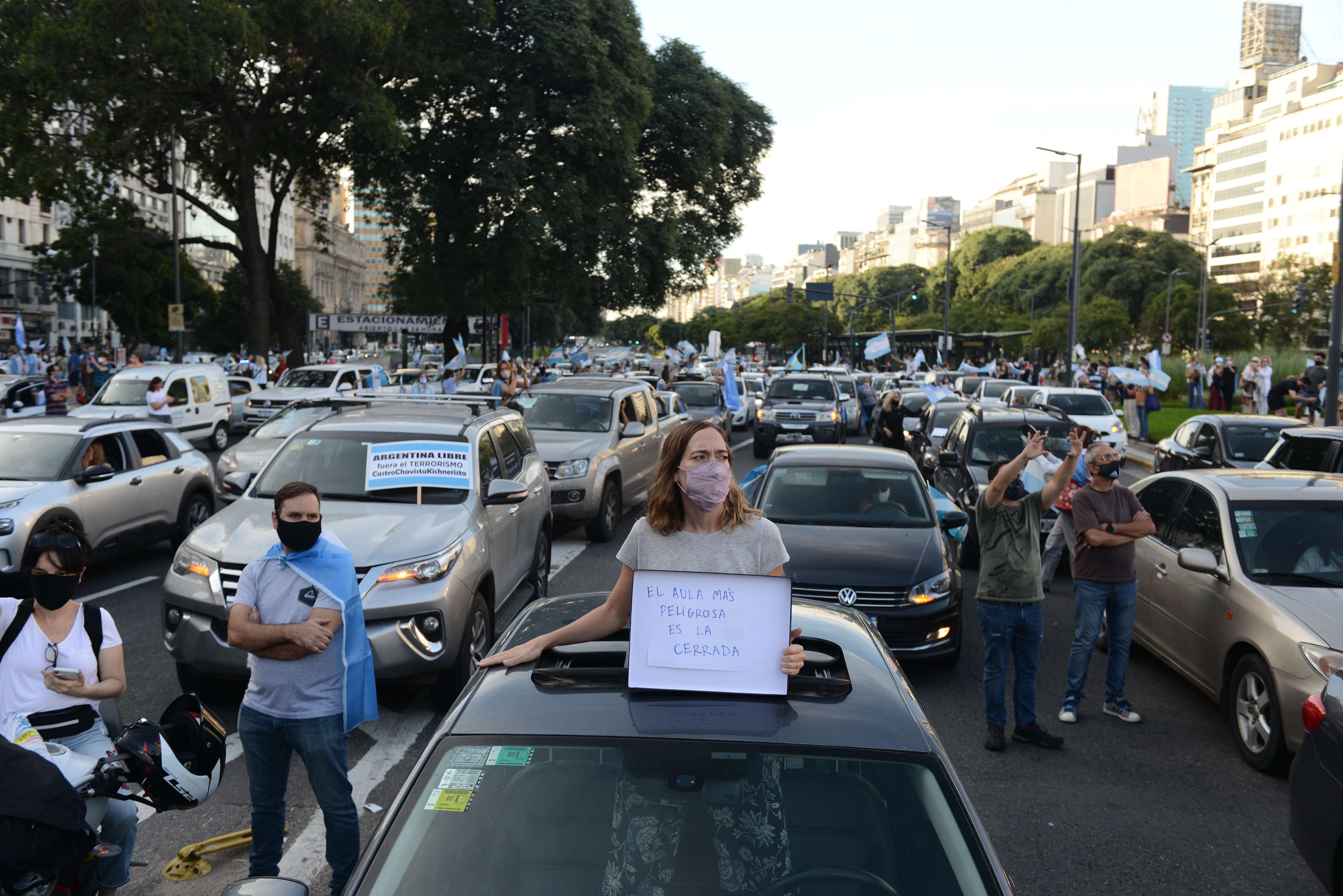 Manifestación en el Obelisco (Foto: Clarín)