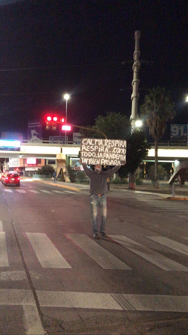 Abel Trillini en el nudo vial de Mendoza.