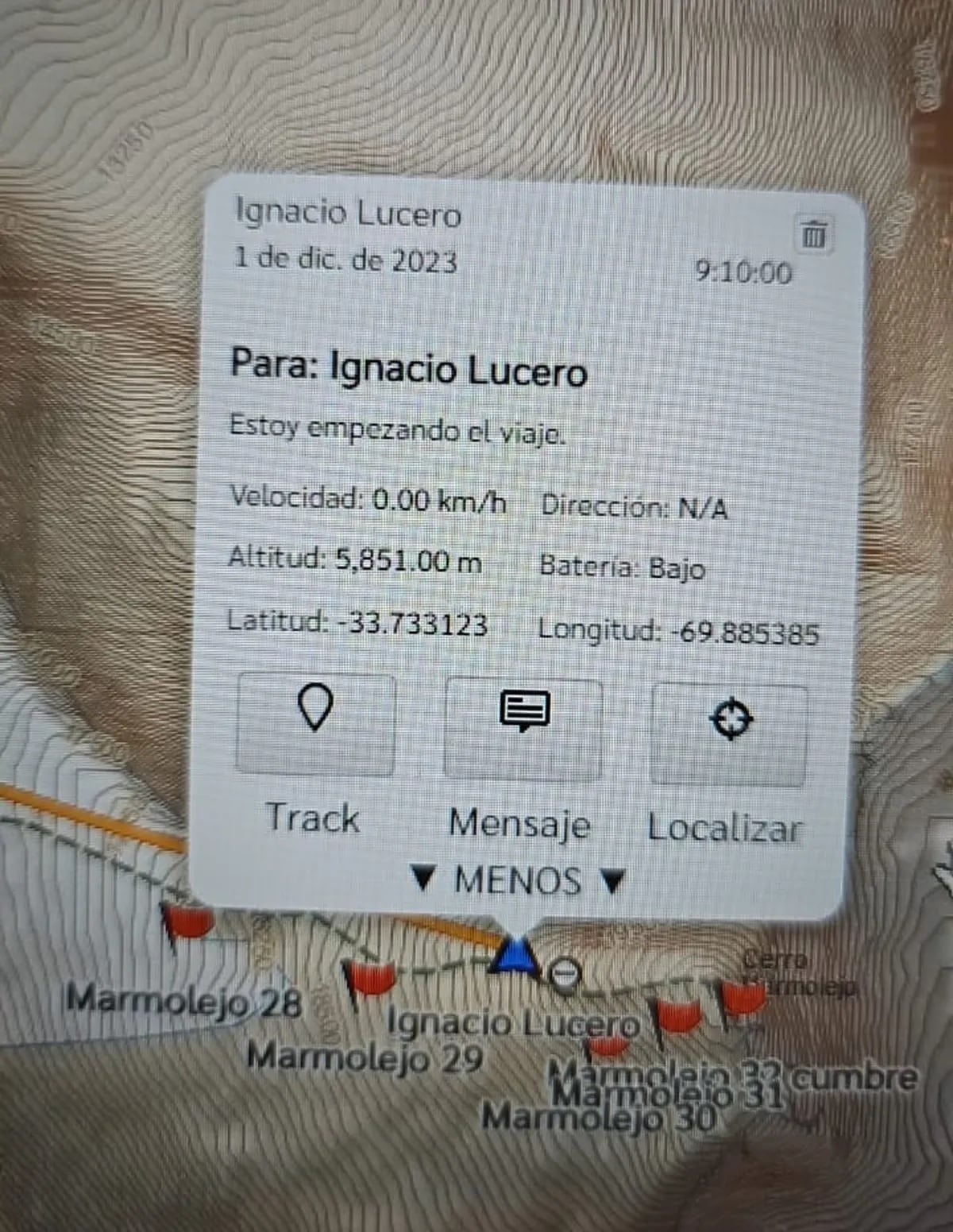 Mensaje de Lucero.