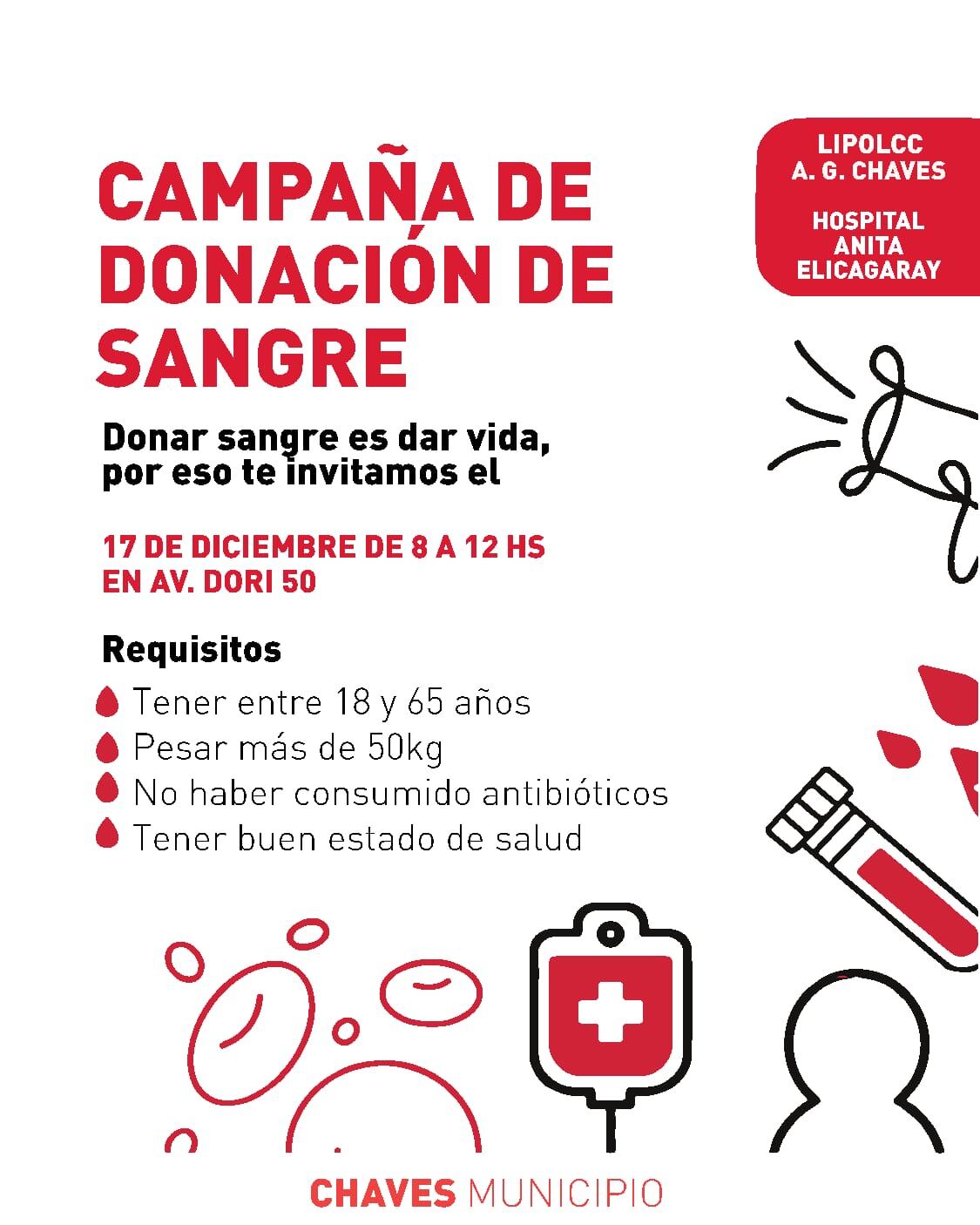 Campaña de donación de sangre en Gonzales Chaves