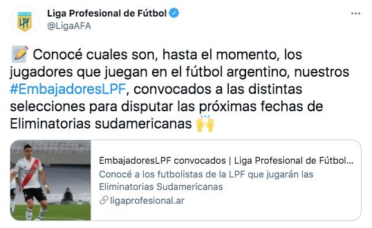 Los convocados del fútbol argentino para las Eliminatorias.