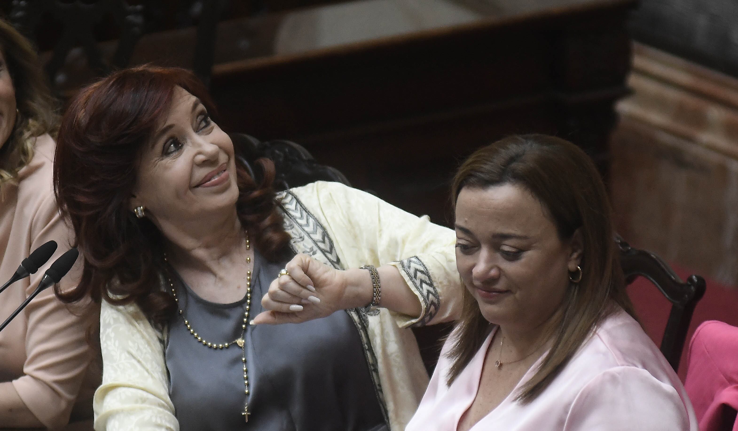 Cristina Kirchner se despidió de los trabajadores del Senado. Foto: Federico López Claro