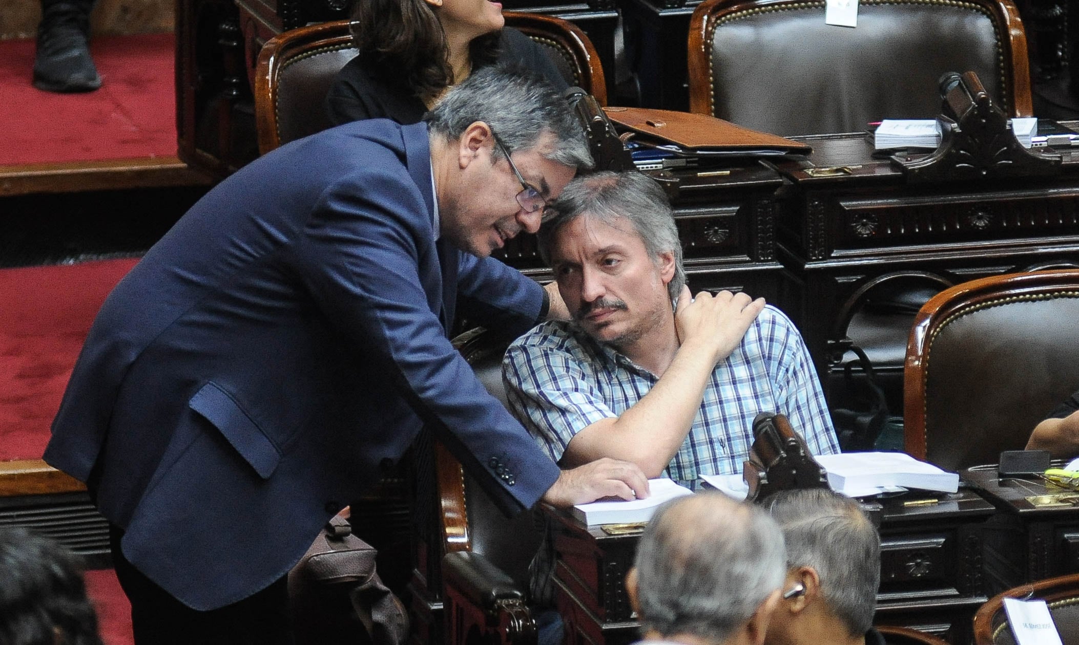 Germán Martínez y Máximo Kirchner. Foto Federico Lopez Claro