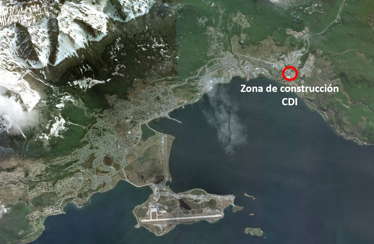 Zona de construcción del CDI Ushuaia, será en la zona este de la ciudad, en el Barrio Mirador de los Andes, más conocido como "640 viviendas".