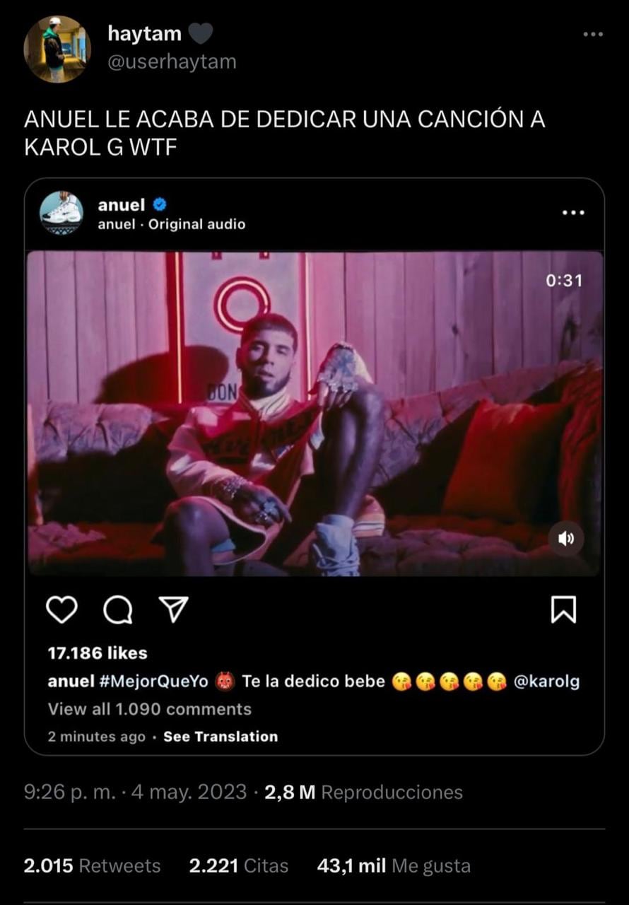 Anuel AA le dedicó un tema a Karol-G