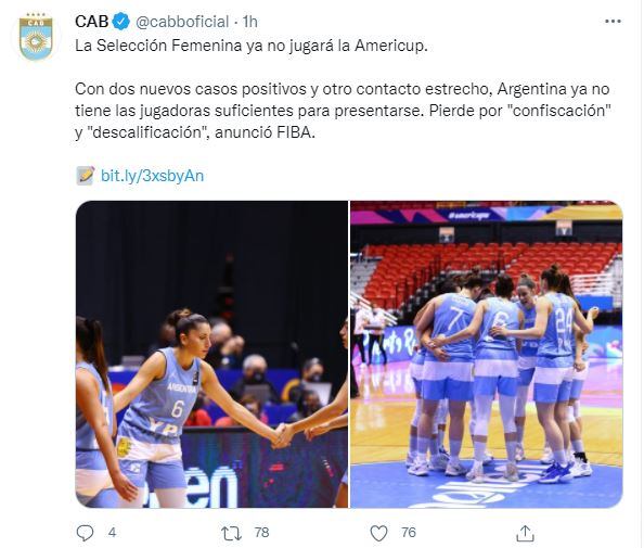 Americup: la selección femenina de básquet fue descalificada por un brote de coronavirus.