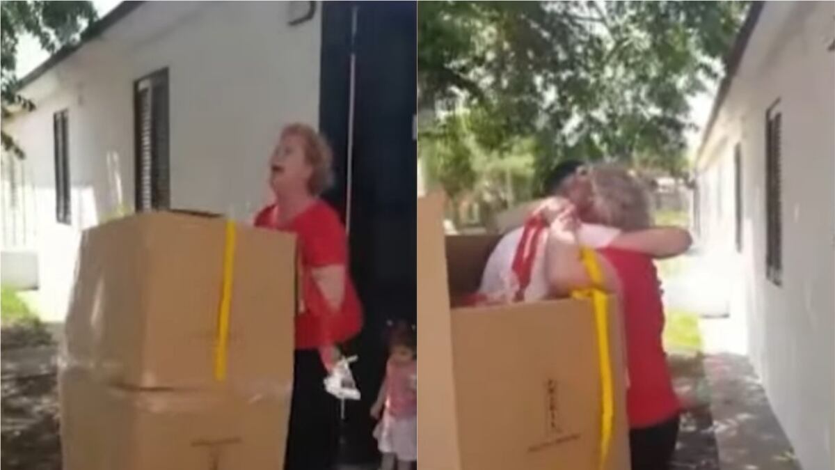 Emotivo reencuentro: cordobés volvió a Córdoba y sorprendió a su mamá después de tres años