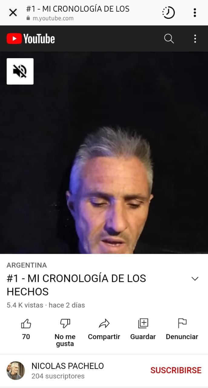 La cuenta de YouTube del acusado. 