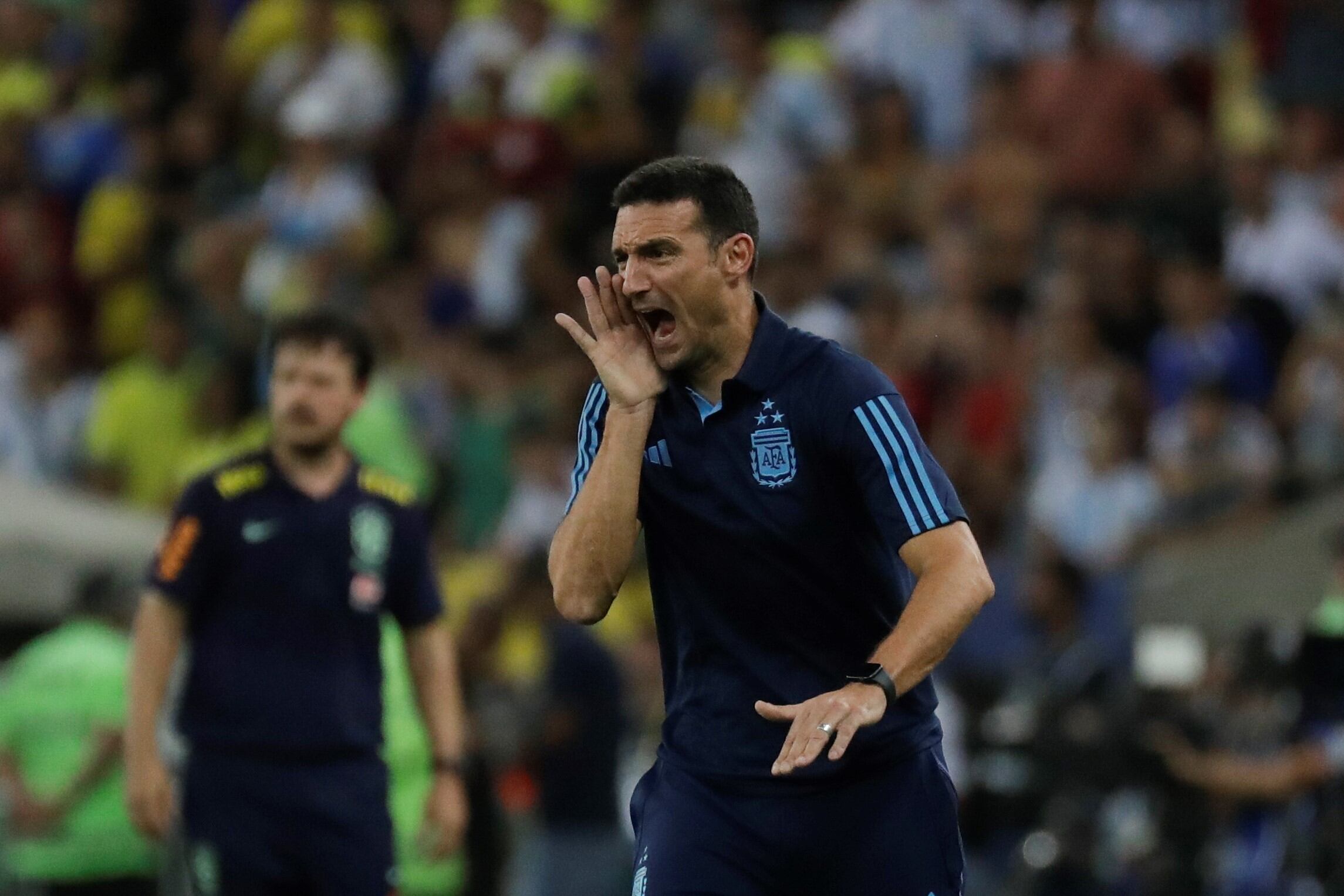 "Me preocupa seguir compitiendo”, explicó Lionel Scaloni sus dichos en el Maracaná tras la victoria de Argentina ante Brasil el año pasado. (AP)