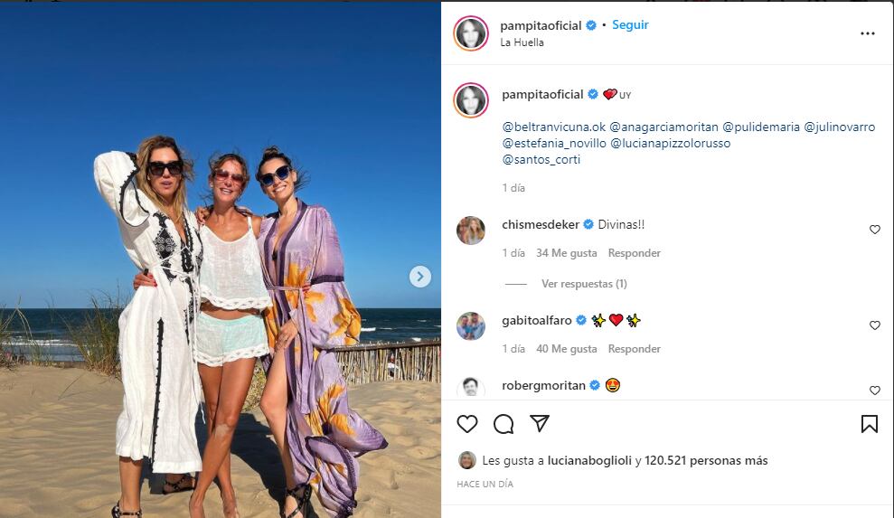 Pampita junto a sus amigas en Punta del Este.