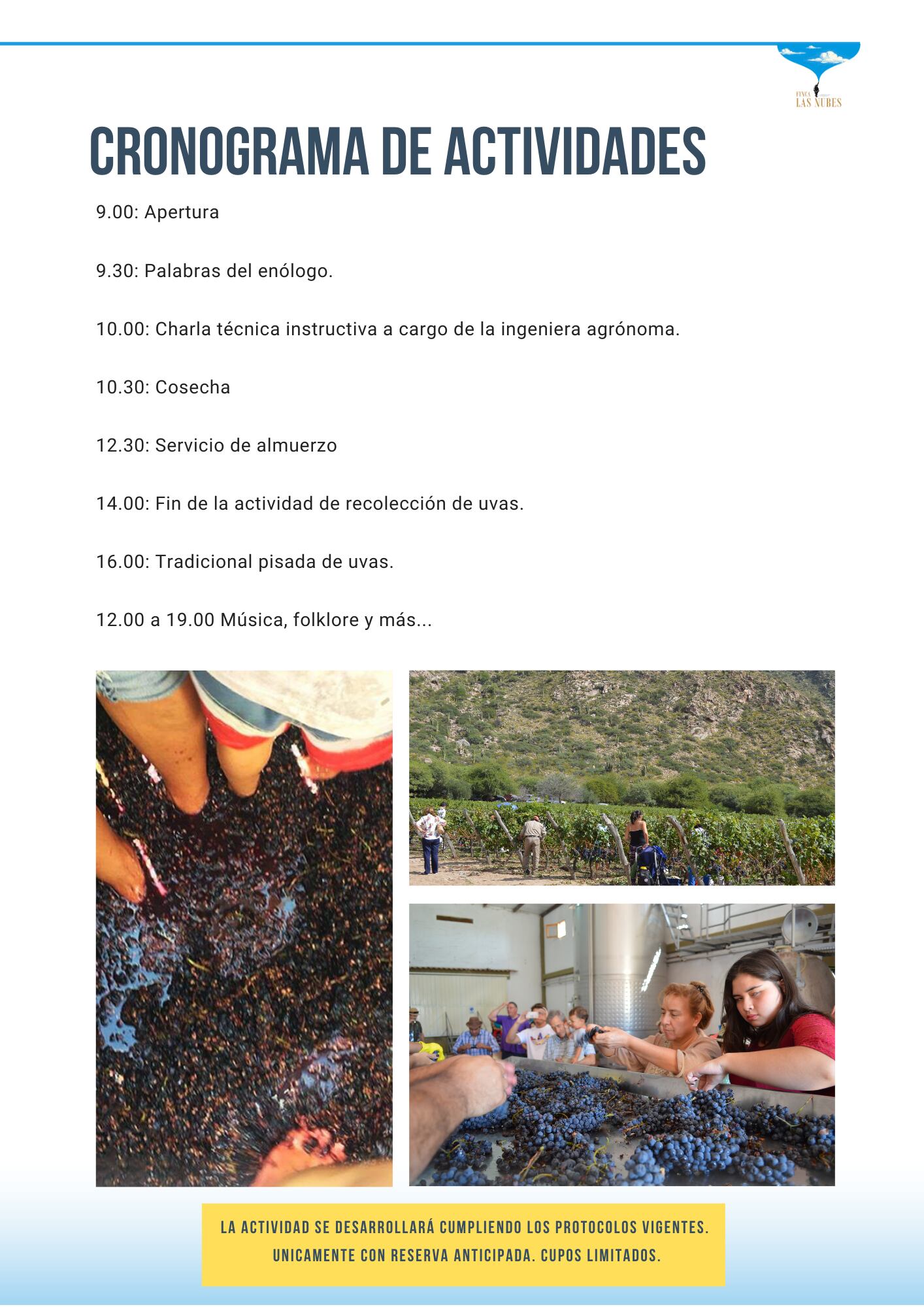 El sábado 20 de marzo se podrá participar de un abanico de actividades vitivinicultoras.