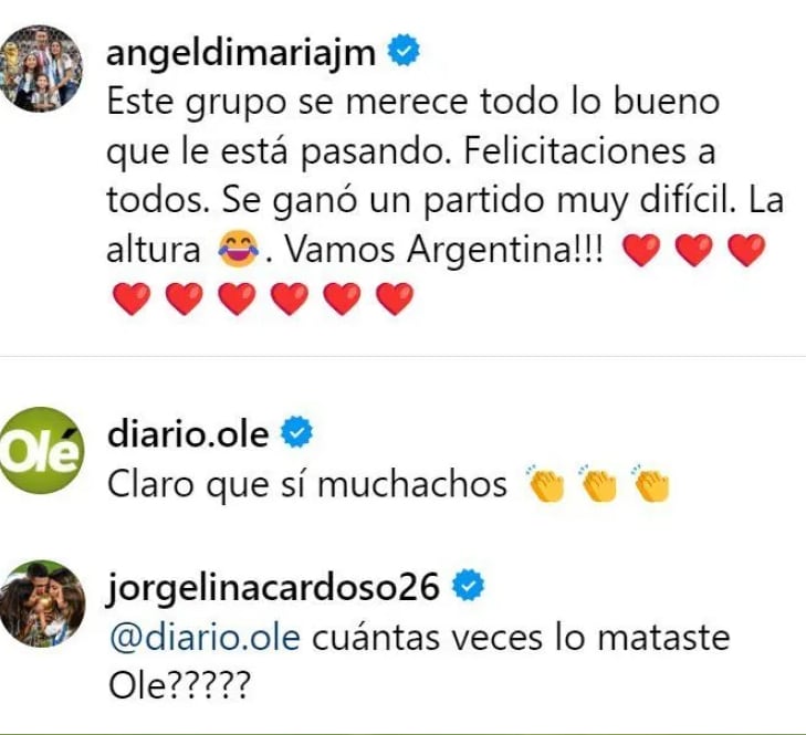 Jorgelina cruzó al diario Olé