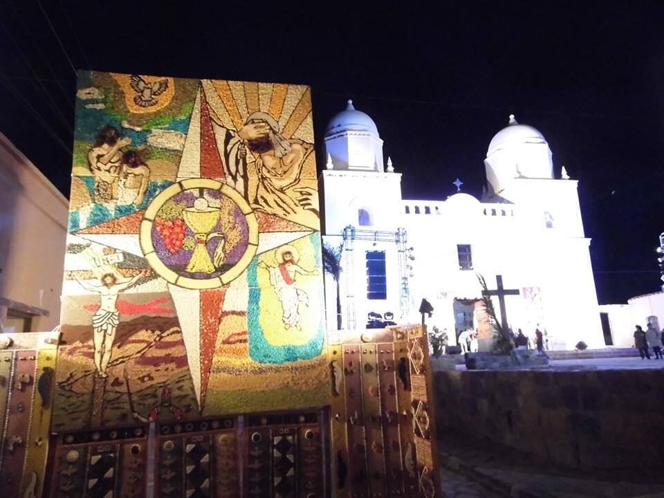 El templo de la iglesia Nuestra Señora del Rosario, en Tilcara, concentra las actividades litúrgicas de la Semana Santa en la capital arqueológica de Jujuy.