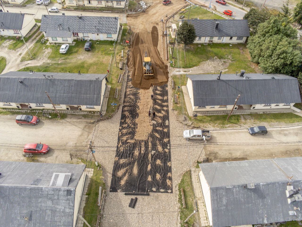 Calle Cabo Grananniello, del Barrio Brown. trabajos de pavimentación.