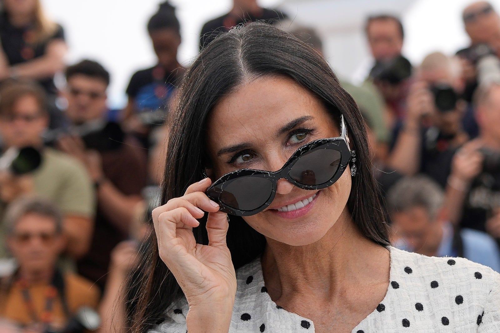 Demi Moore en Cannes, por la presentación de The Substance.