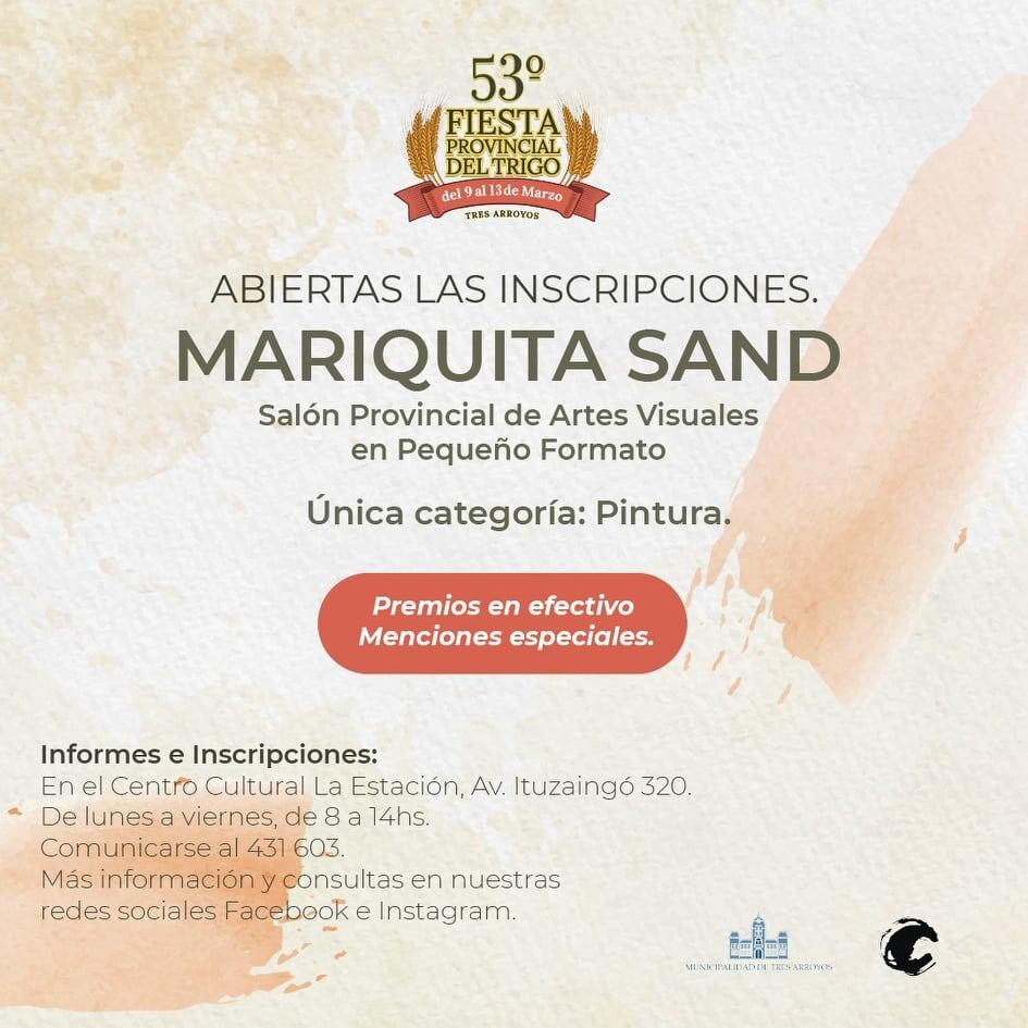 Abierta las inscripciones para el Salón Provincial de Artes Visuales en Pequeño Formato “Mariquita Sand”