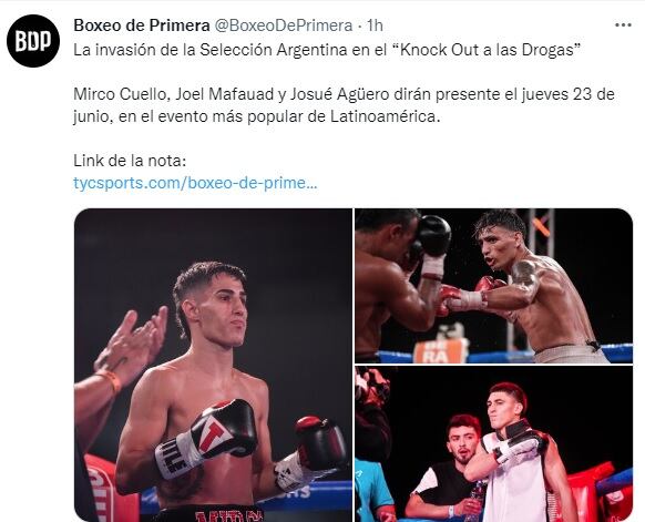 Agenda de boxeo.