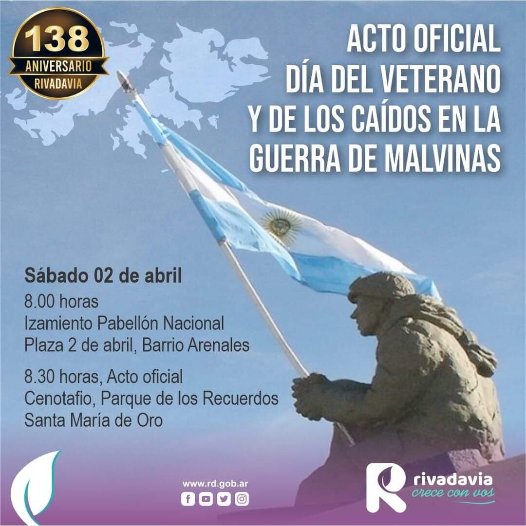 Invitan a los vecinos de los departamentos del Este para conmemorar el día del Veterano y de los Caídos en la Guerra de Malvinas.