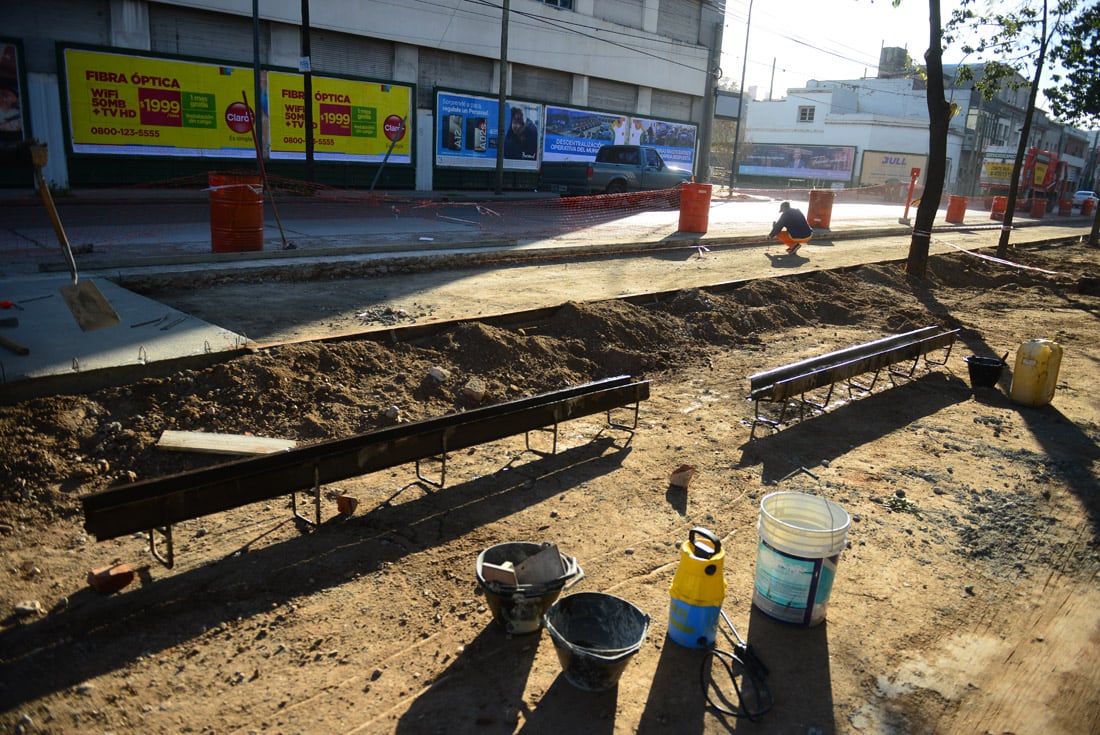 Obras de refacción y remodelación en el parque Las Heras. (Nicolás Bravo)