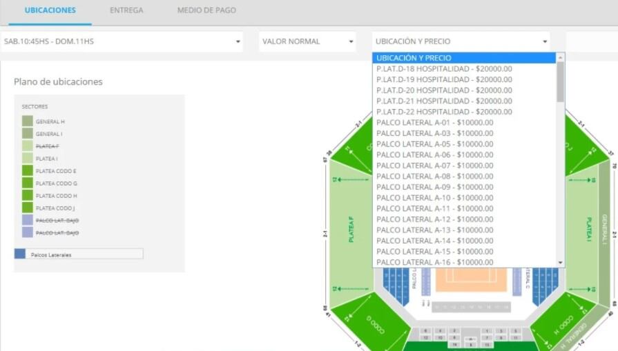 Los precios y las ubicaciones disponibles para ir a ver la Copa Davis.