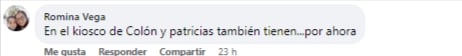 Comentario en la publicación.