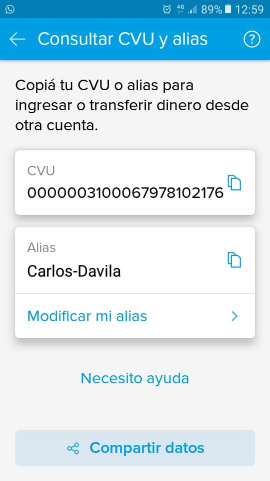 Datos para donaciones.