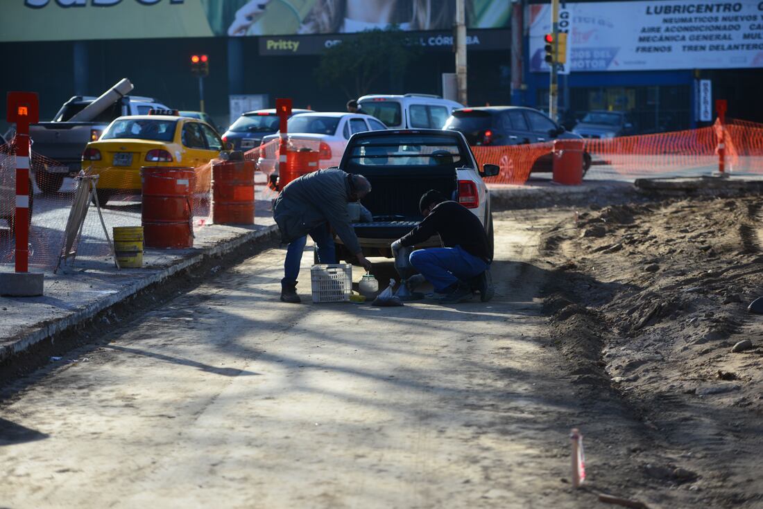 Obras de refacción y remodelación en el parque Las Heras. (Nicolás Bravo)