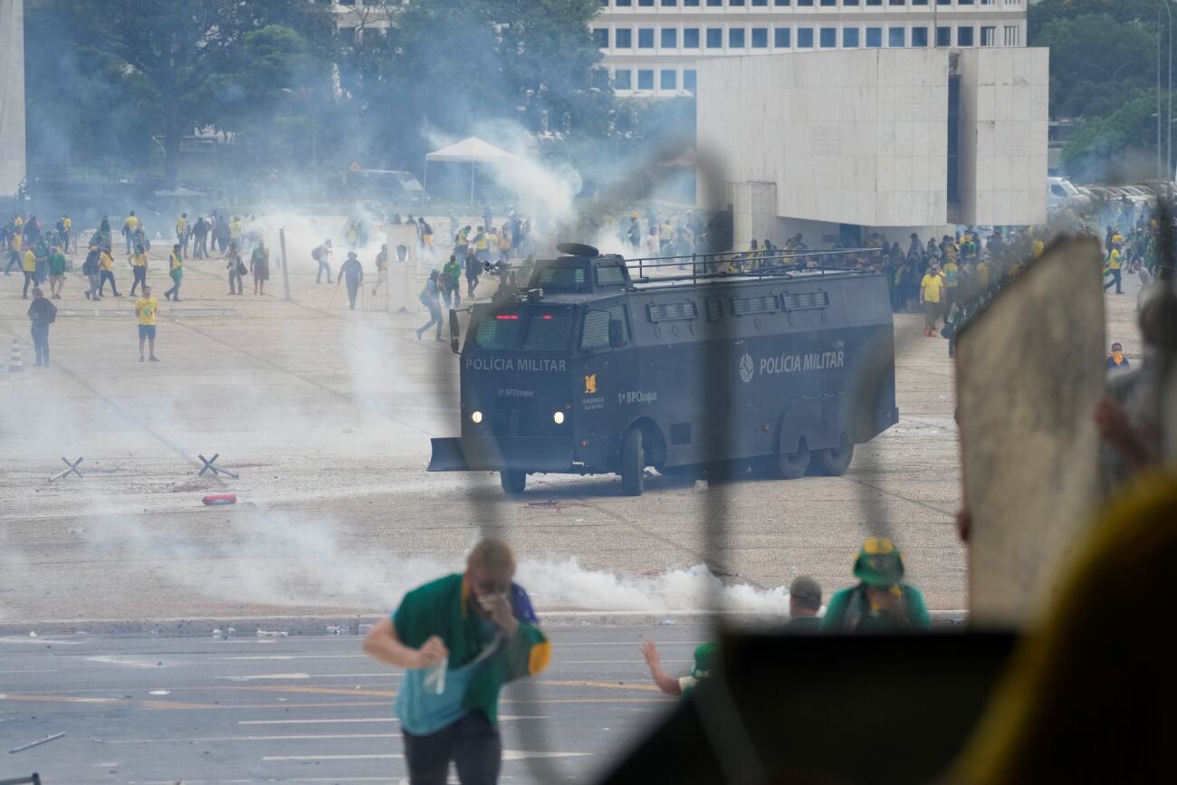 Los destrozos en el Palacio presidencial de Planalto. (AP)