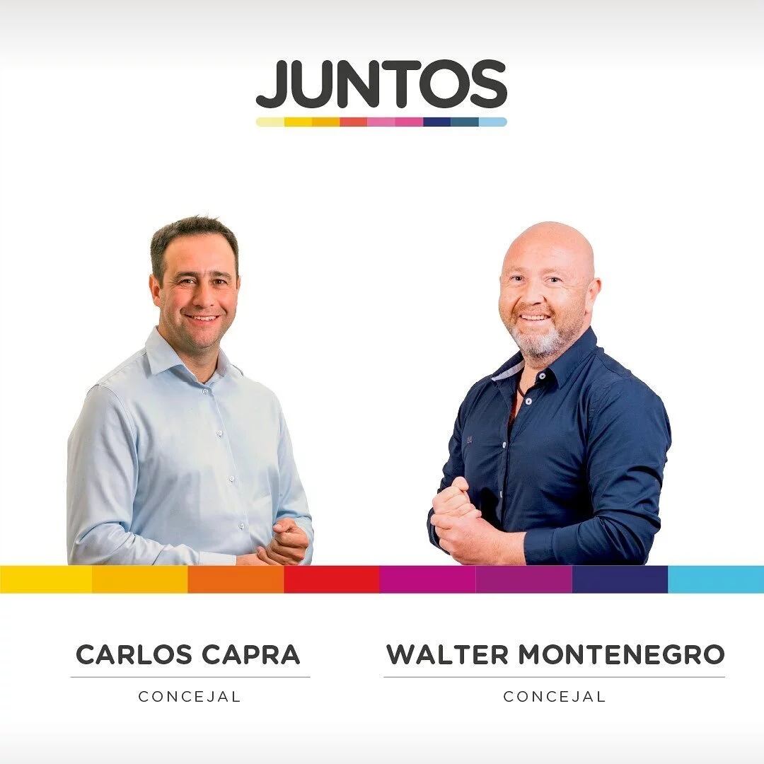 La boleta de Juntos por el Cambio de San Nicolás, en donde se lo puede ver a Walter Montenegro.