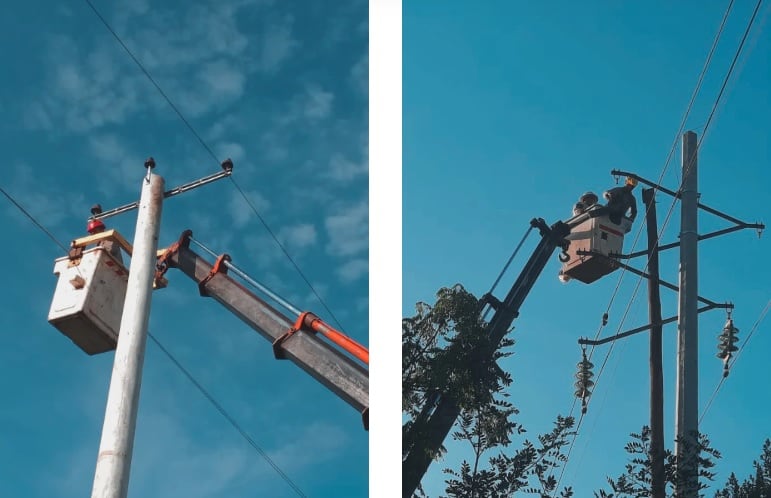 Realizan mejoras y reposición eléctrica en San Javier tras las últimas tormentas.