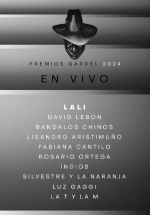 Los artistas que brindarán shows en los Premios Gardel 2024