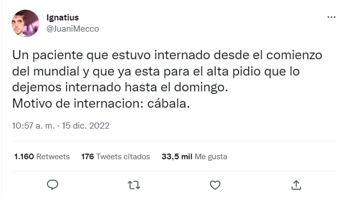 El médico contó la situación en su cuenta de Twitter.