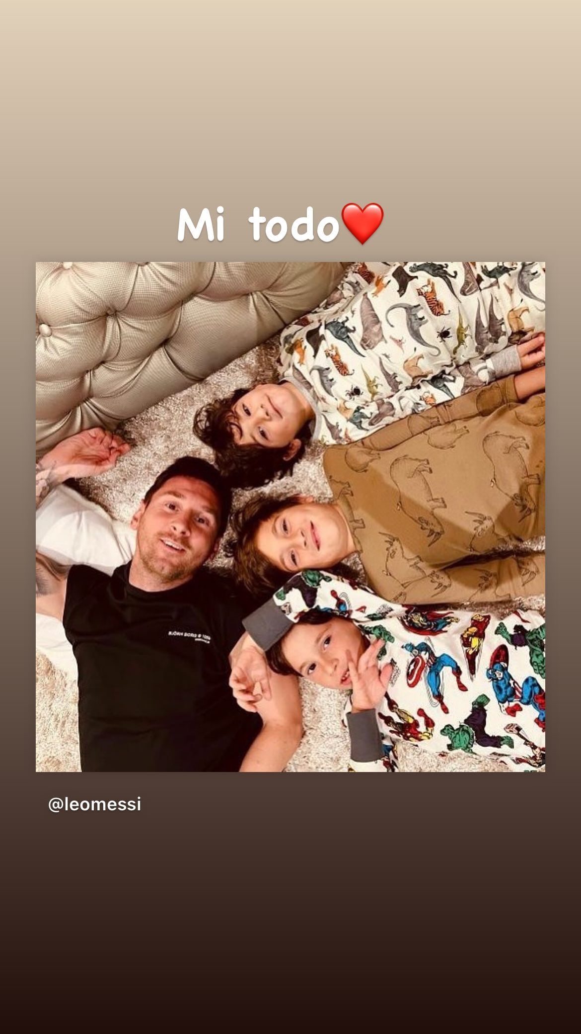 Lionel, Thiago, Ciro y Mateo Messi