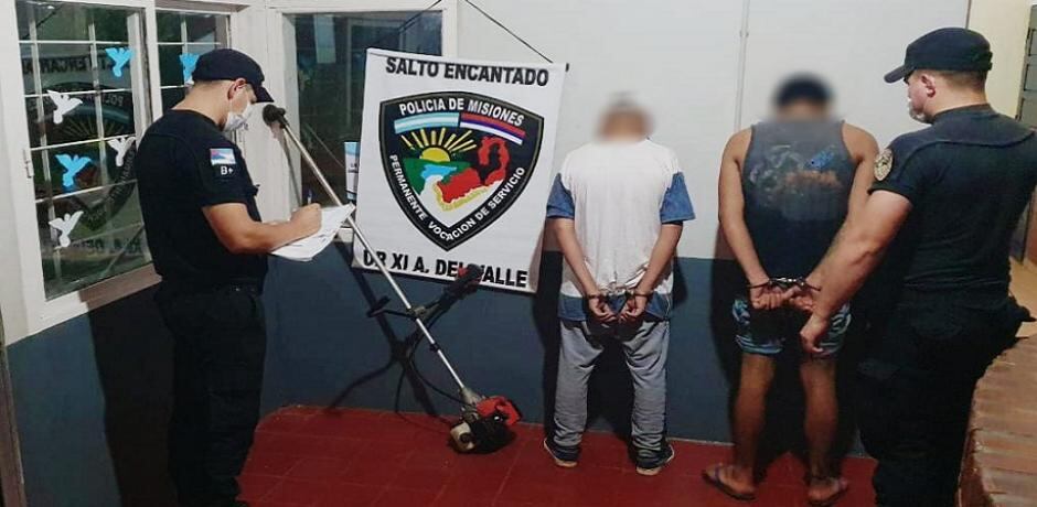 Dos individuos detenidos por el robo de una motoguadaña en Salto Encantado.