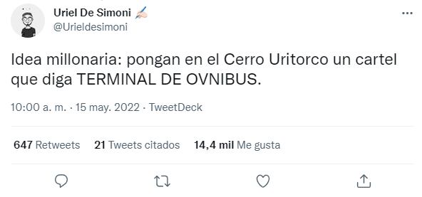 Tuit viral sobre el Uritorco y los ovnis.