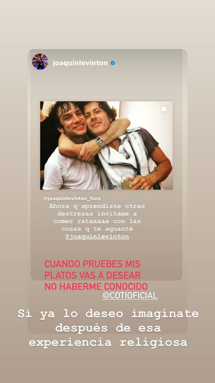 El líder de Turf y el rosarino cruzaron mensajes divertidos en Instagram luego de la última emisión del reality show.