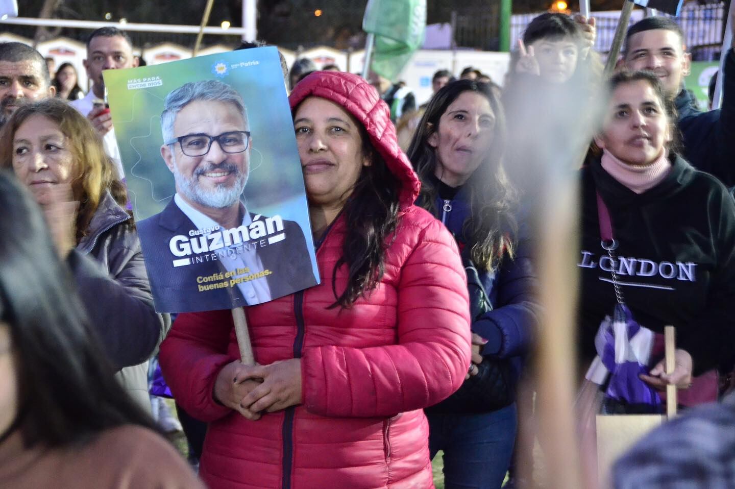 Guzman en un acto en Camioneros.