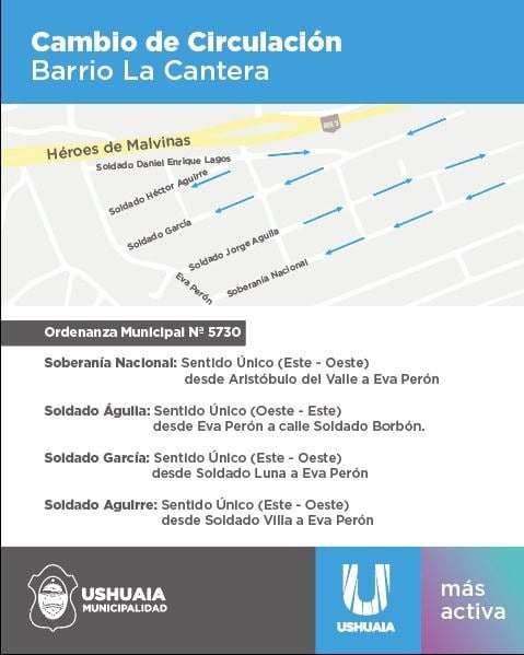 Nuevo sentido de circulación en calles del barrio La Cantera