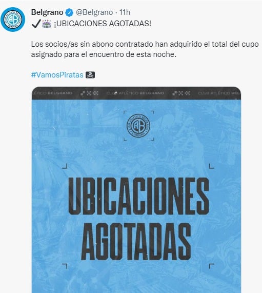 A cancha llena. Belgrano colma el Gigante fecha tras fecha, y ante Platense meterá 15 mil personas en La Rioja por Copa Argentina.